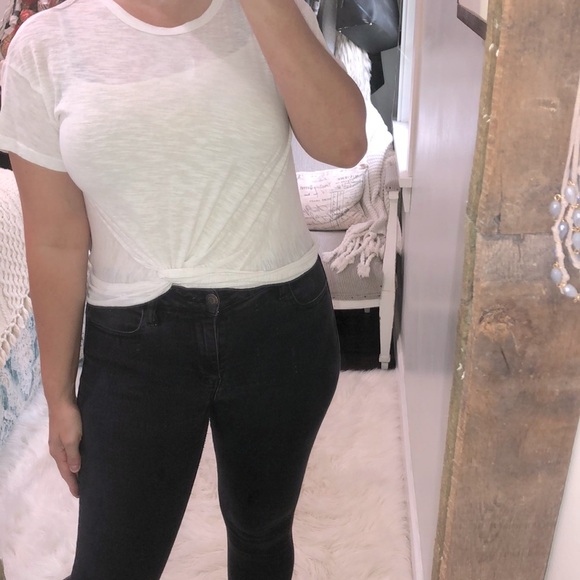 True Craft size small white knit front T-shirt - Picture 1 of 3